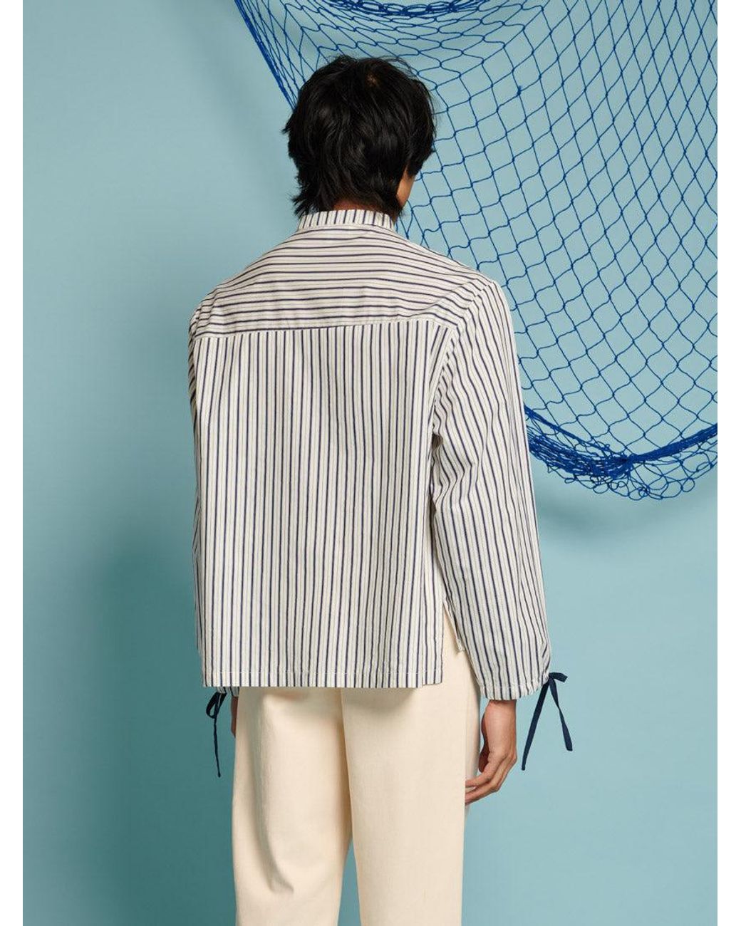 Sister Jane Blue Howard Stripe Bow Shirt