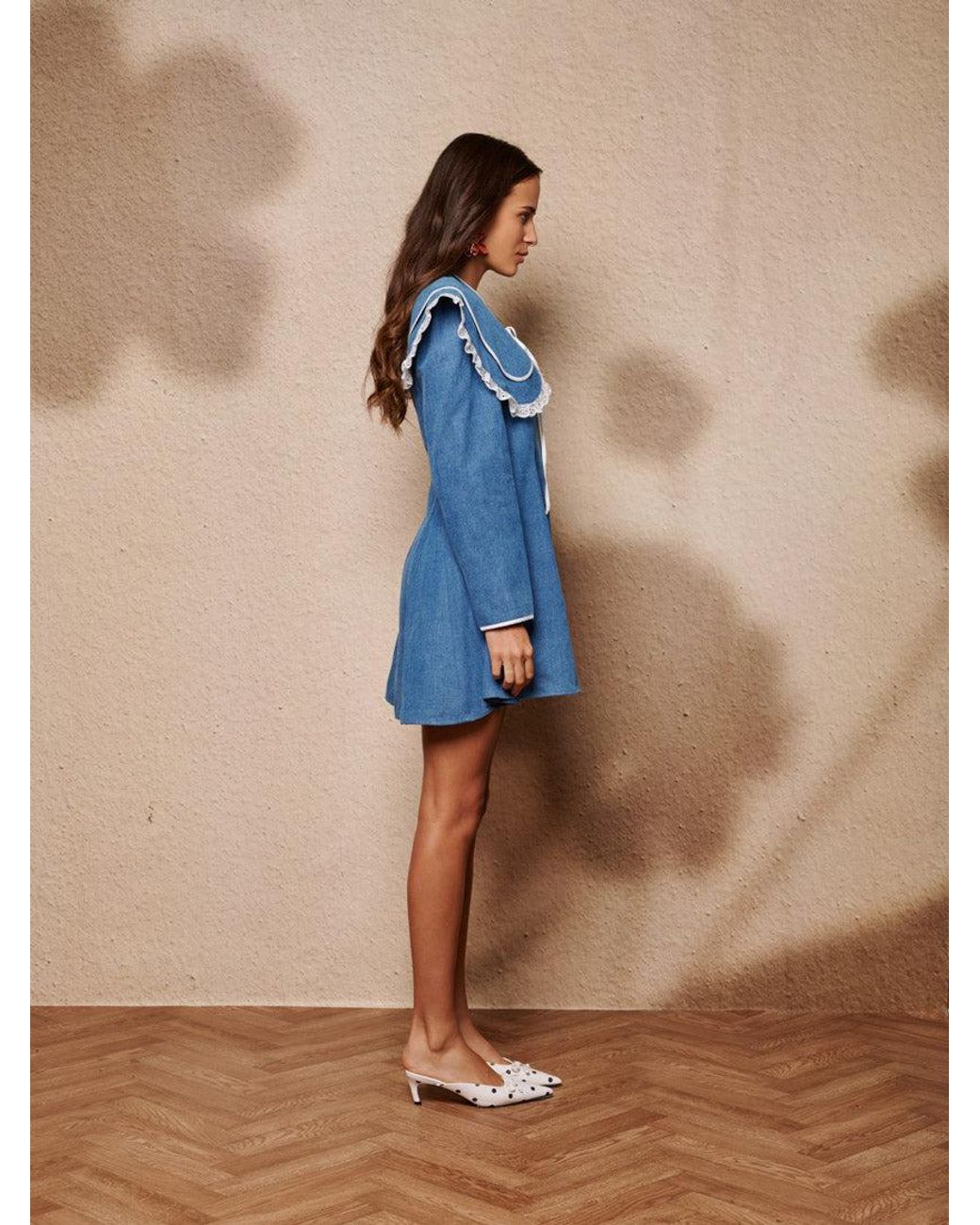 Sister Jane Blue Dappled Denim Mini Dress