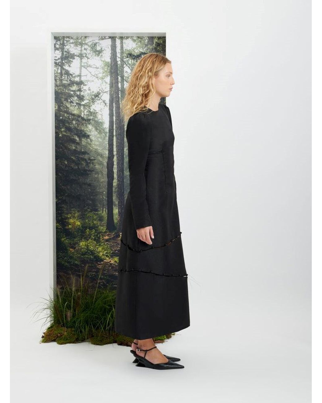 Sister Jane Black Ghospell Tabitha Button Up Midi Dress
