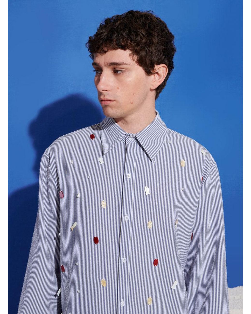 Sister Jane Blue Clio Stripe Embellished Shirt