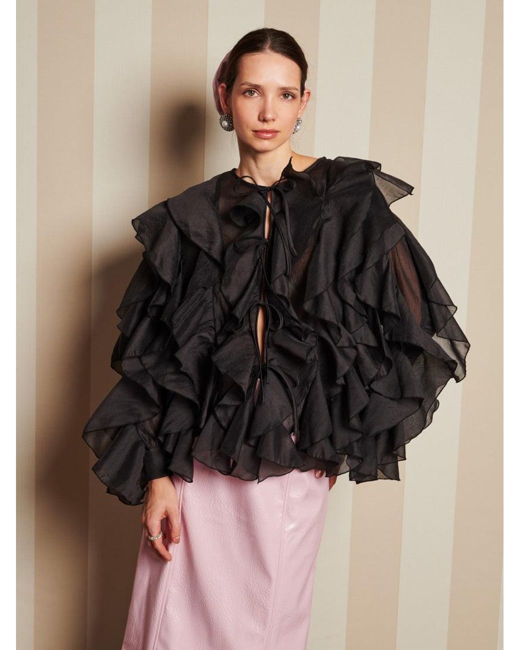 Sister Jane Black Dream Romance Ties Blouse