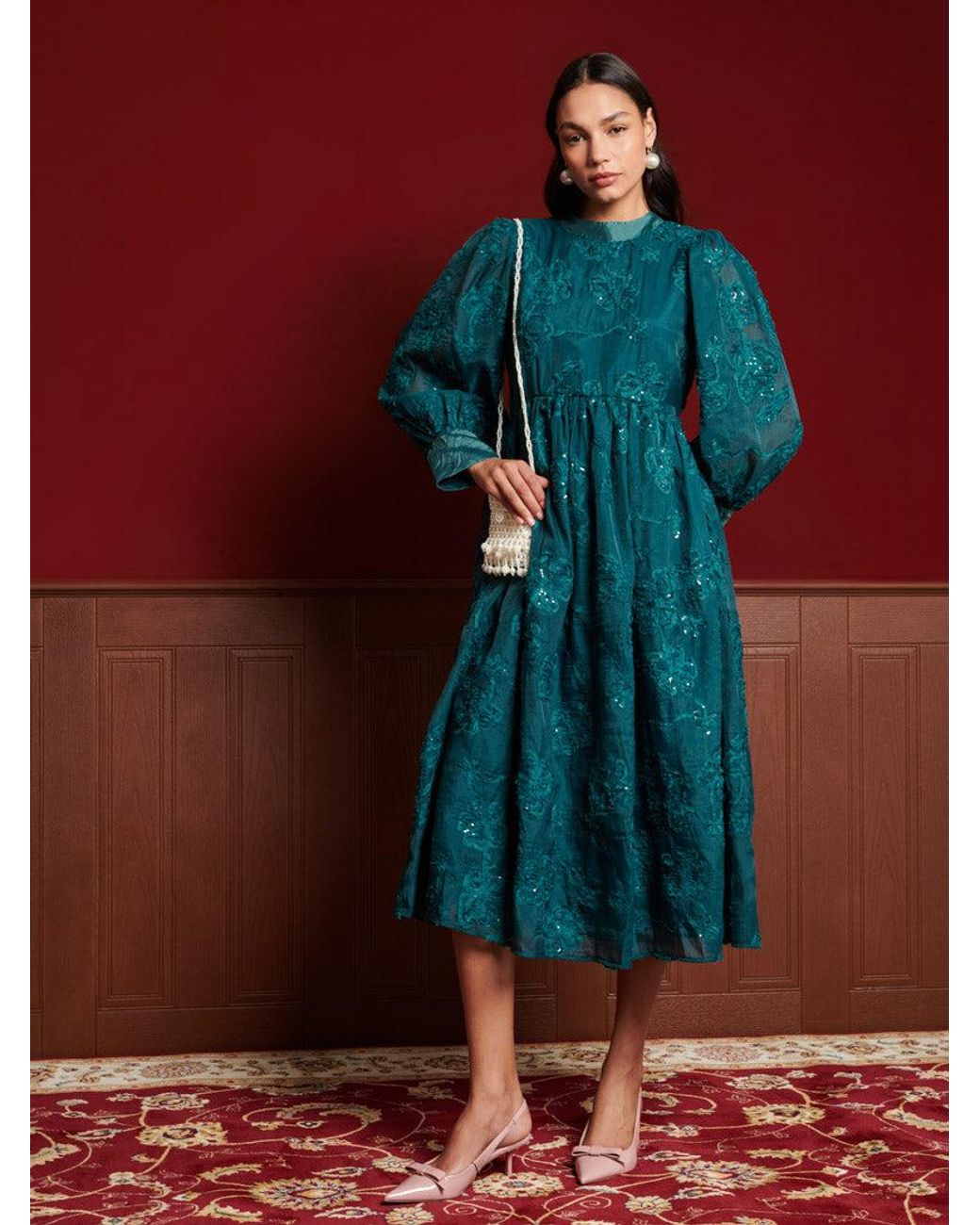 Sister Jane Red Dream Bessie Floral Midi Dress