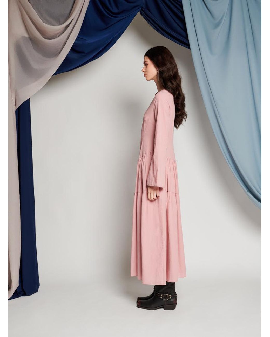 Sister Jane Pink Ghospell Iona Tiered Midi Dress