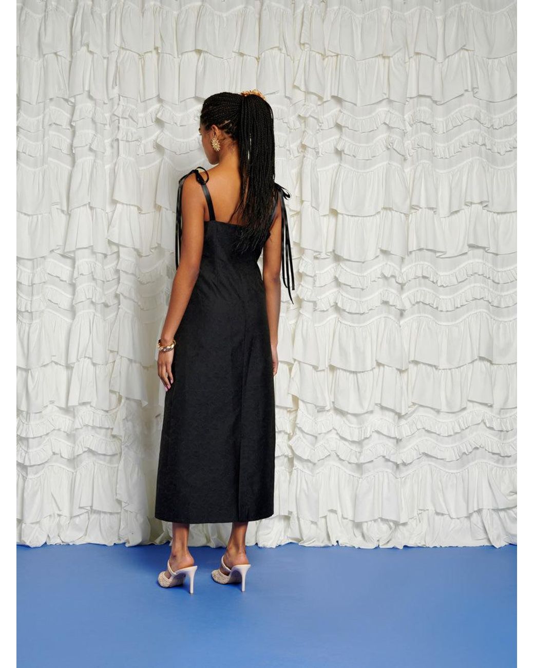 Sister Jane Gray Dream Sol De Noche Beaded Midi Dress