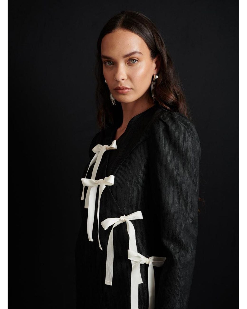 Sister Jane Black Ghospell Dulcie Wrap Mini Dress