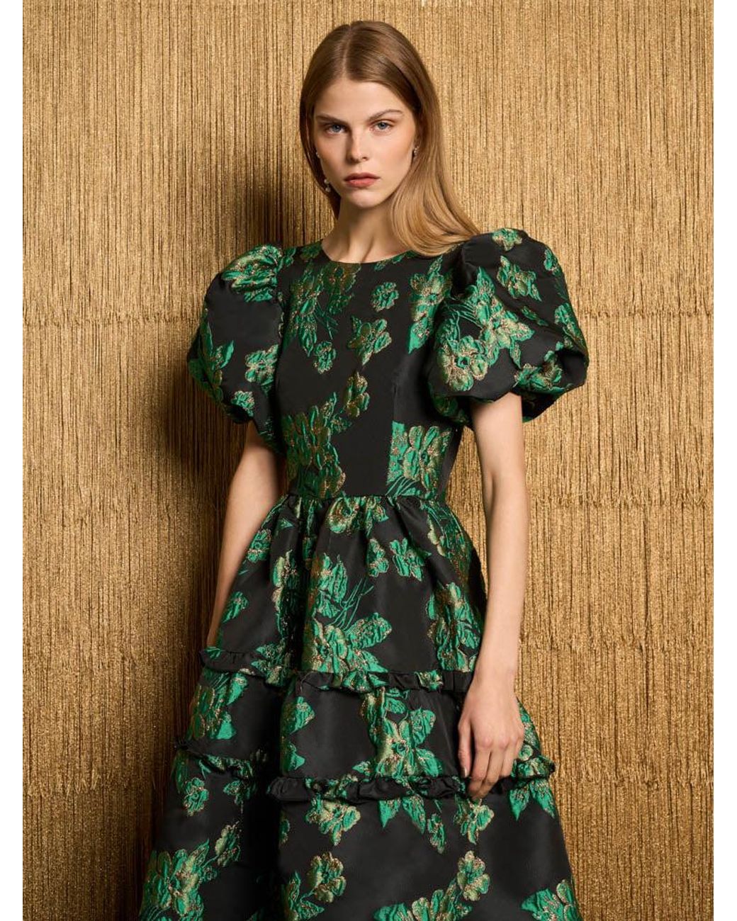 Sister Jane Dream Bonnie Jacquard Midi Dress in Green | Lyst