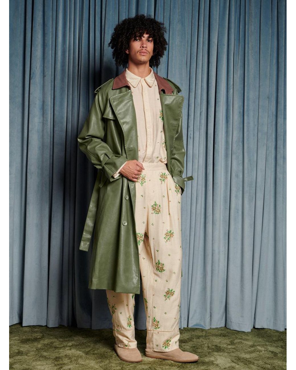 Sister Jane Blue Scout Pu Trench Coat