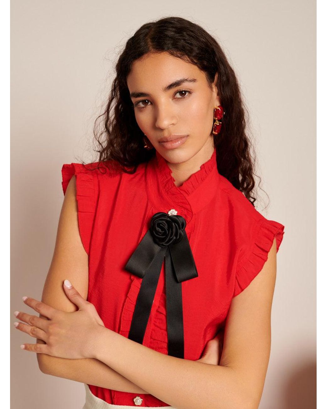 Sister Jane Red Passion Sleeveless Blouse