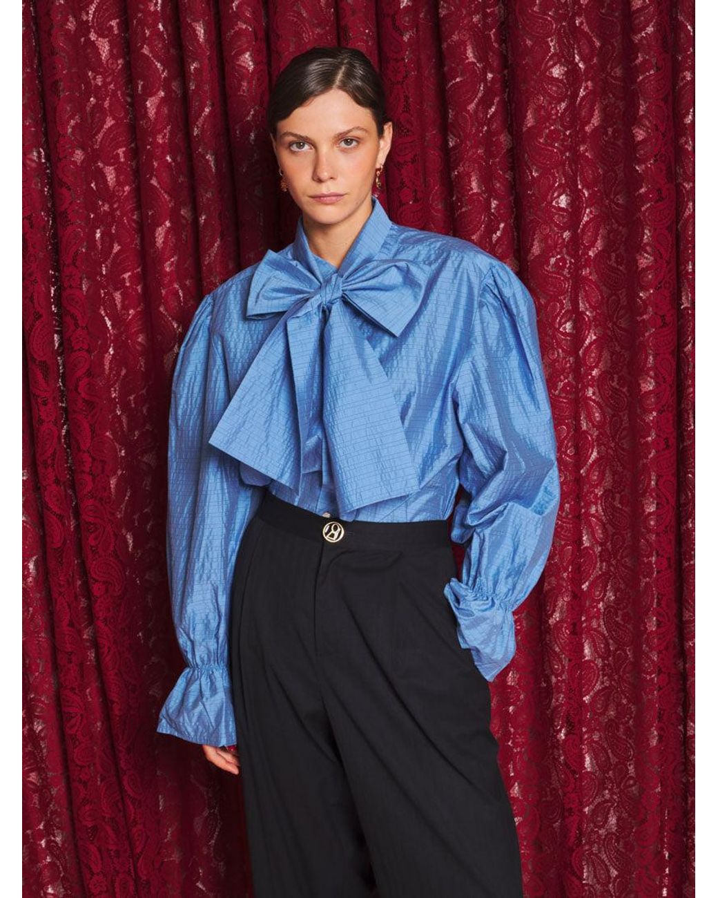 Sister Jane Red Eos Stripe Bow Blouse