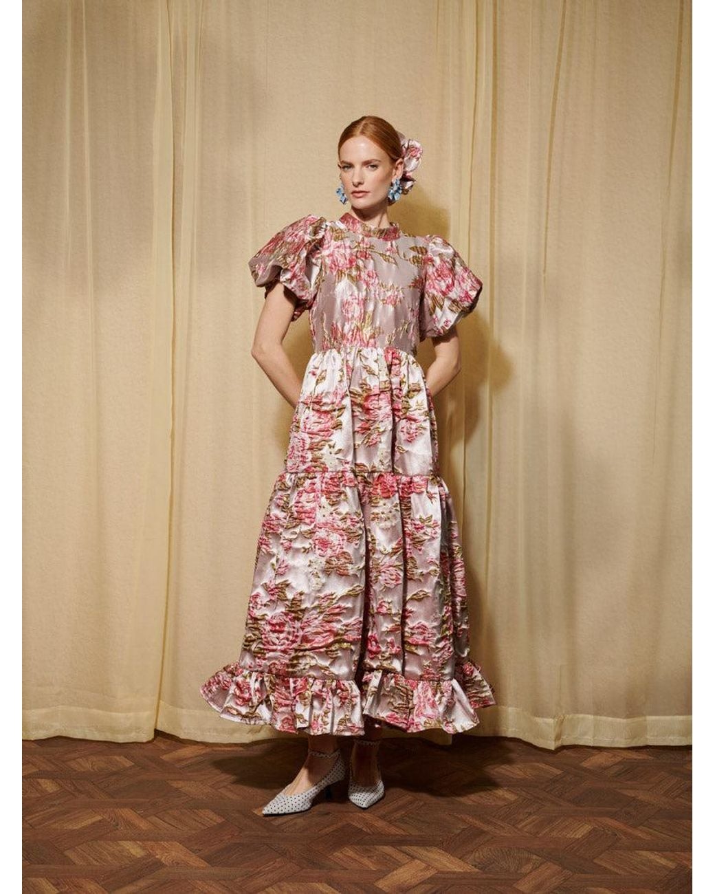 Sister Jane Dream Almost Bloom Jacquard Maxi Dress in Pink | Lyst