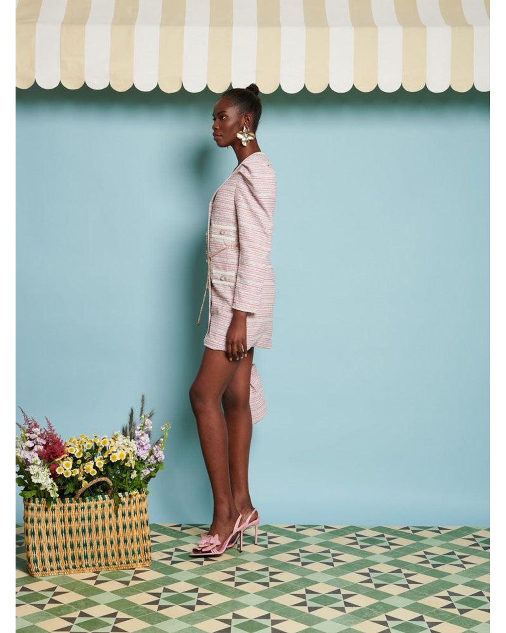 Sister Jane Blue Dream Honeydew Tweed Mini Dress