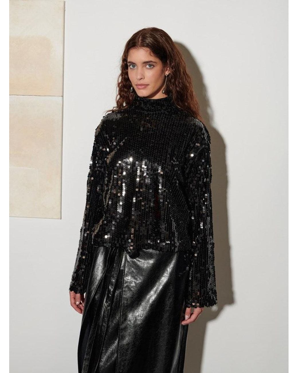 Sister Jane Black Ghospell Anita Sequin Top