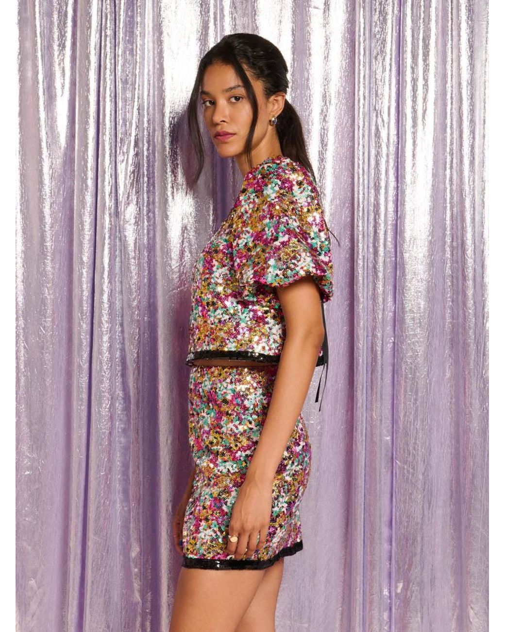 Sister Jane Purple Samantha Sequin Top