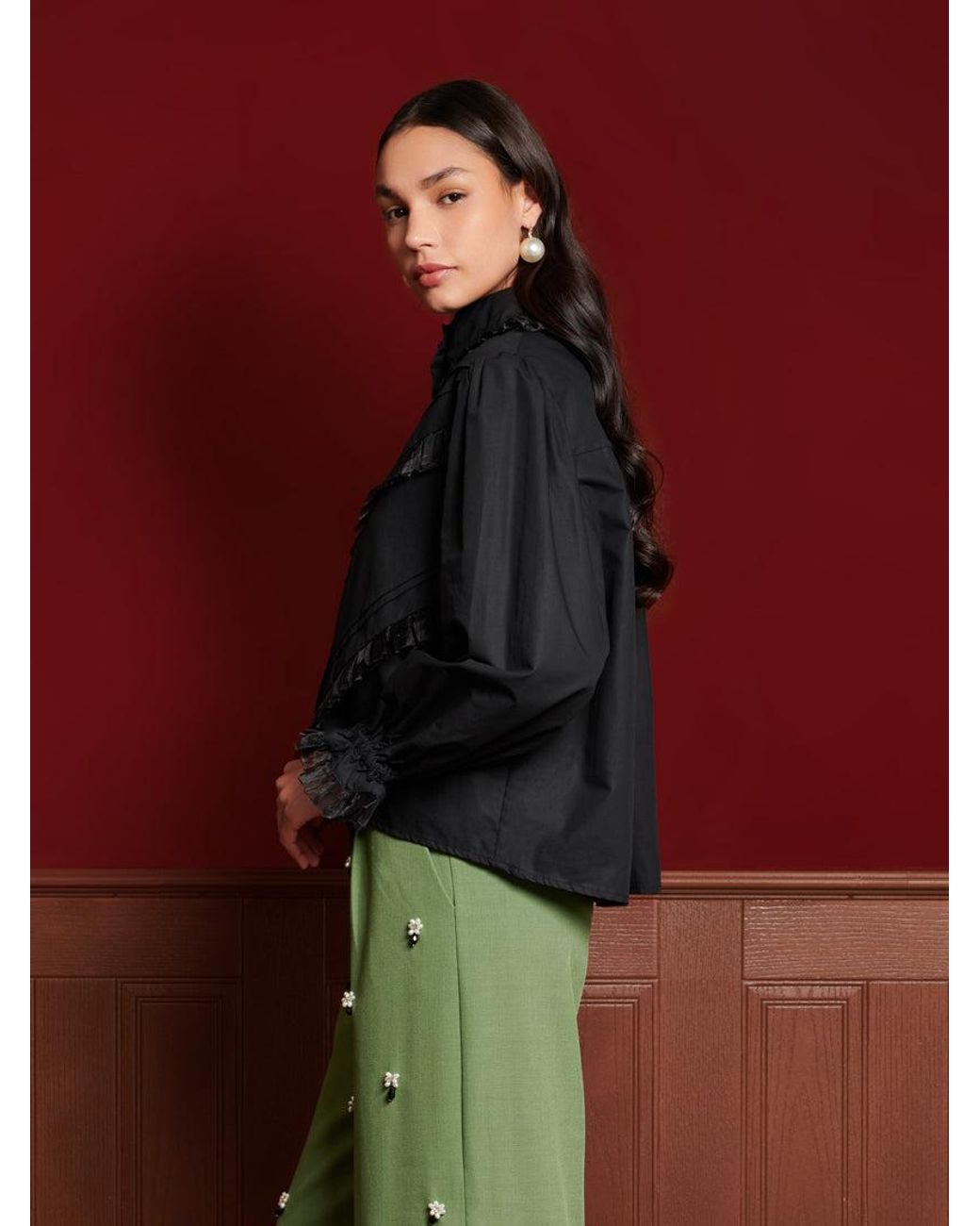 Sister Jane Red Dream Florence Ruffle Blouse