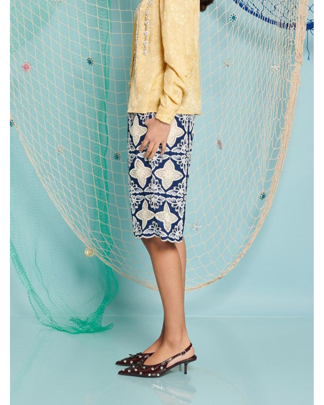 Sister Jane Blue Dream Varuna Embroidered Shorts