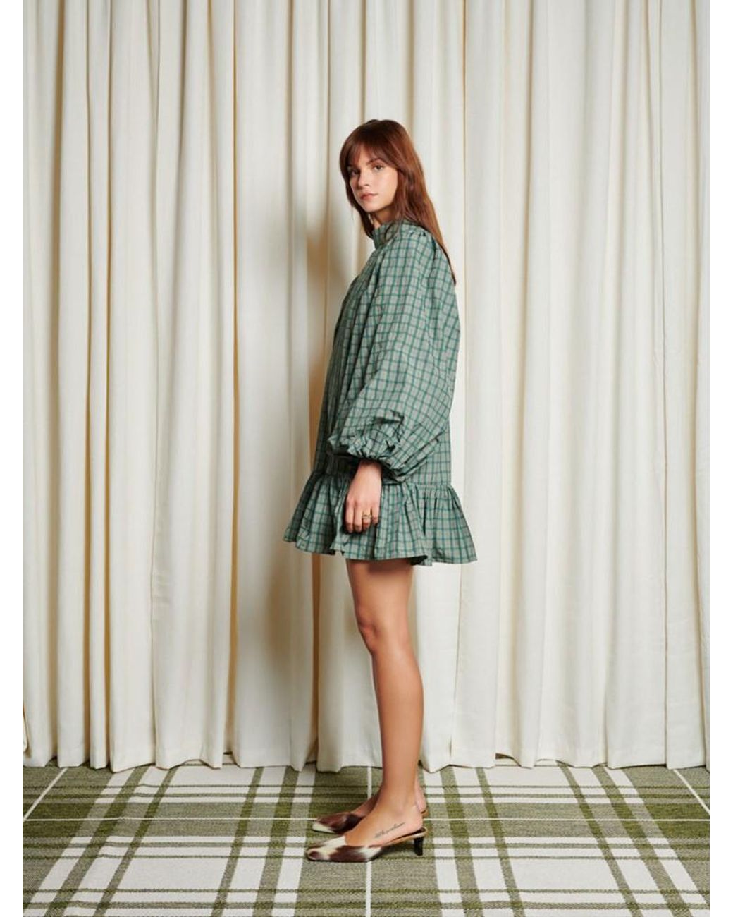 Sister Jane Ghospell Adaira Check Mini Dress in Green | Lyst
