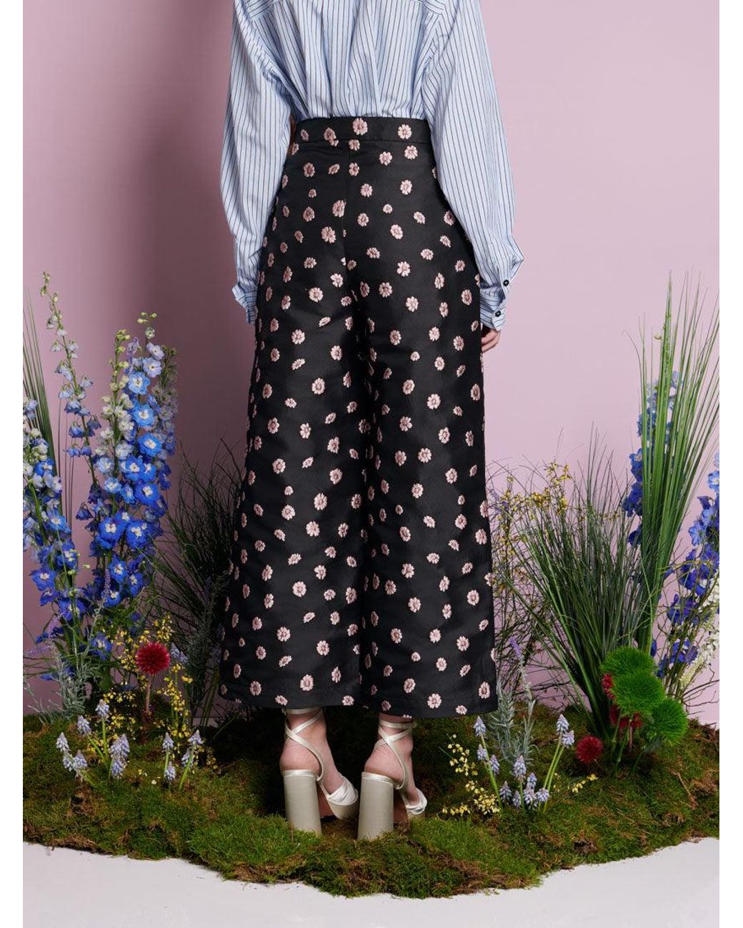 Sister Jane Multicolor Rose Bells Jacquard Trousers
