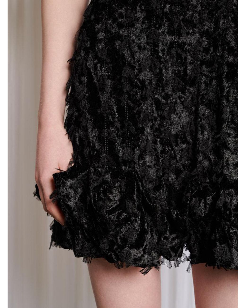 Sister Jane Black Amour Velour Mini Dress