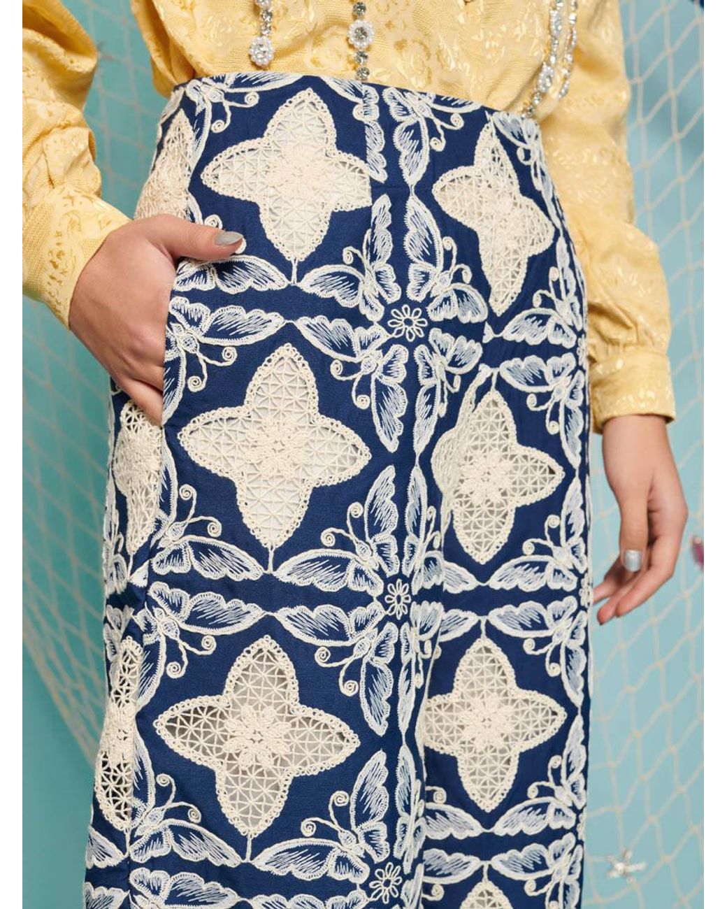 Sister Jane Blue Dream Varuna Embroidered Shorts