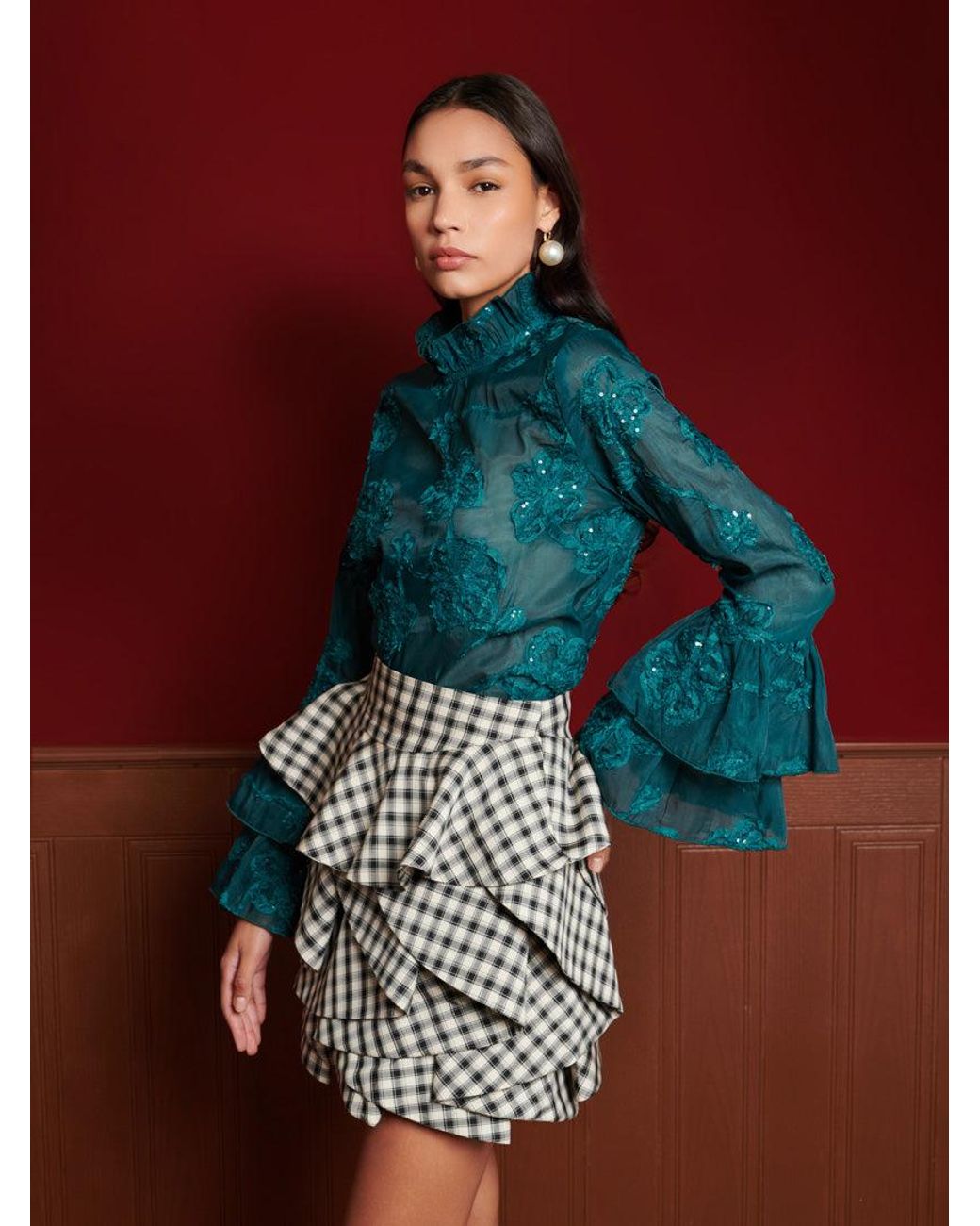 Sister Jane Red Dream Bessie Floral Top