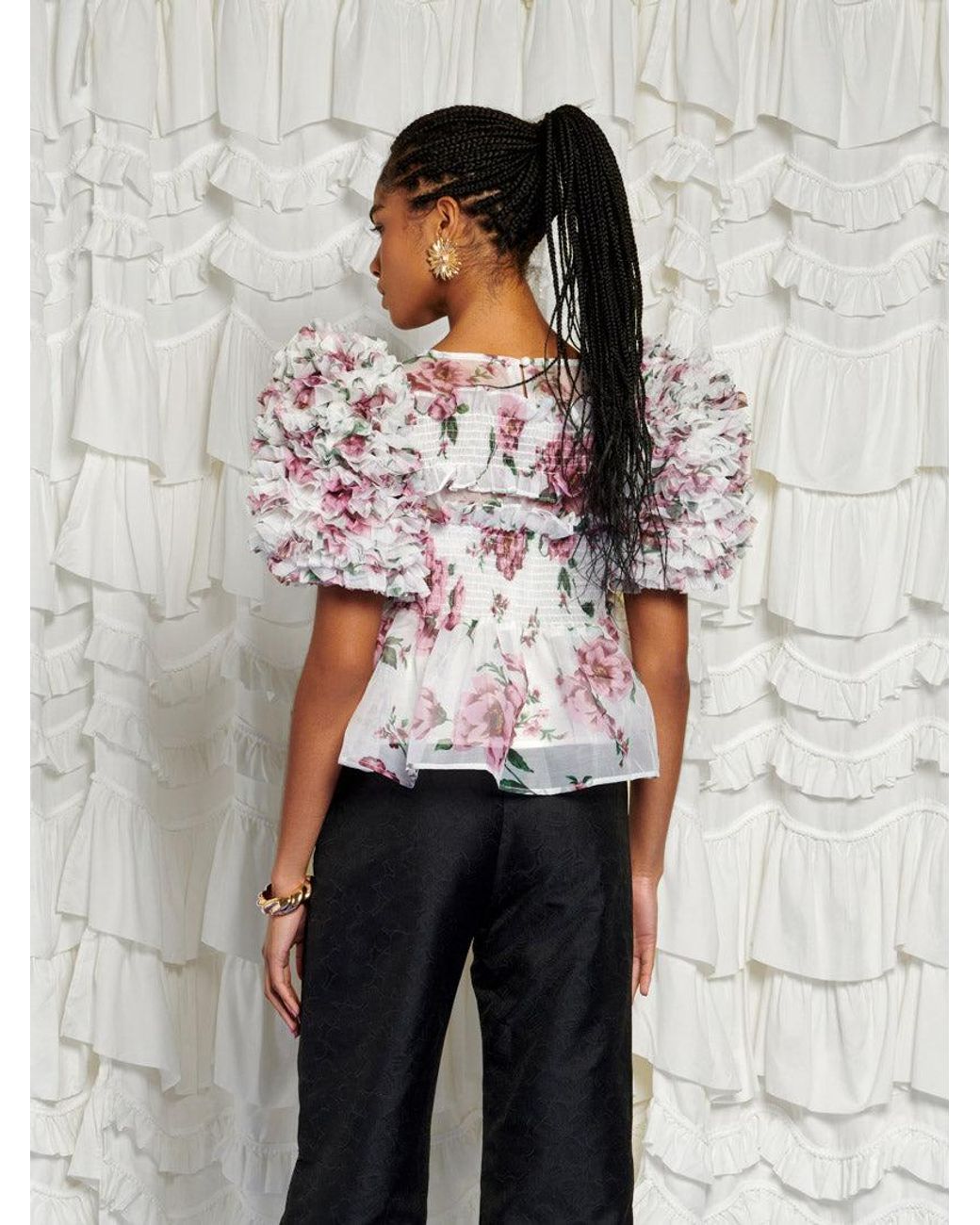 Sister Jane Gray Dream Alma Floral Ruffles Top