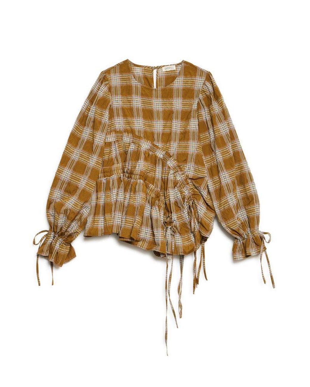 Sister Jane Green Ghospell Fern Check Ruched Top