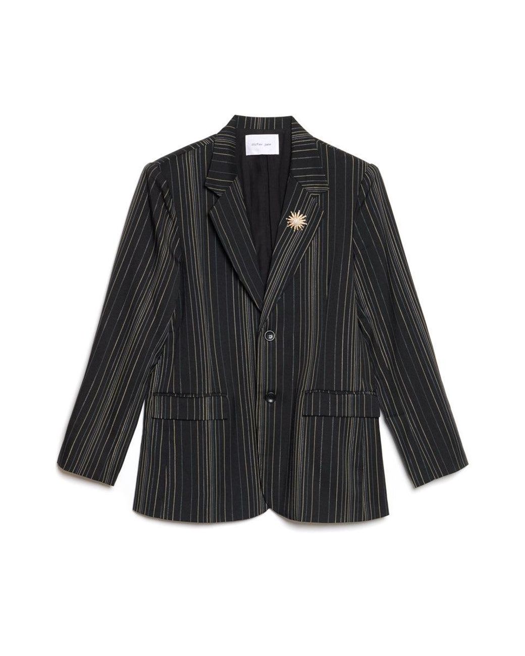 Sister Jane Gray Richie Stripe Single Breasted Blazer