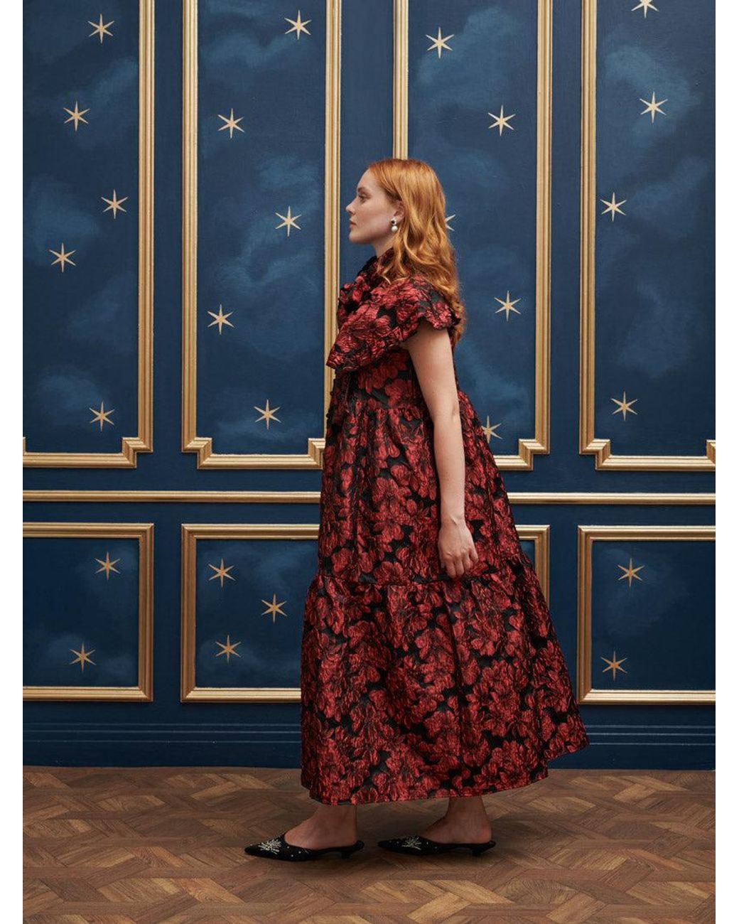 Sister Jane Fantasy Jacquard Maxi Dress in Blue | Lyst UK