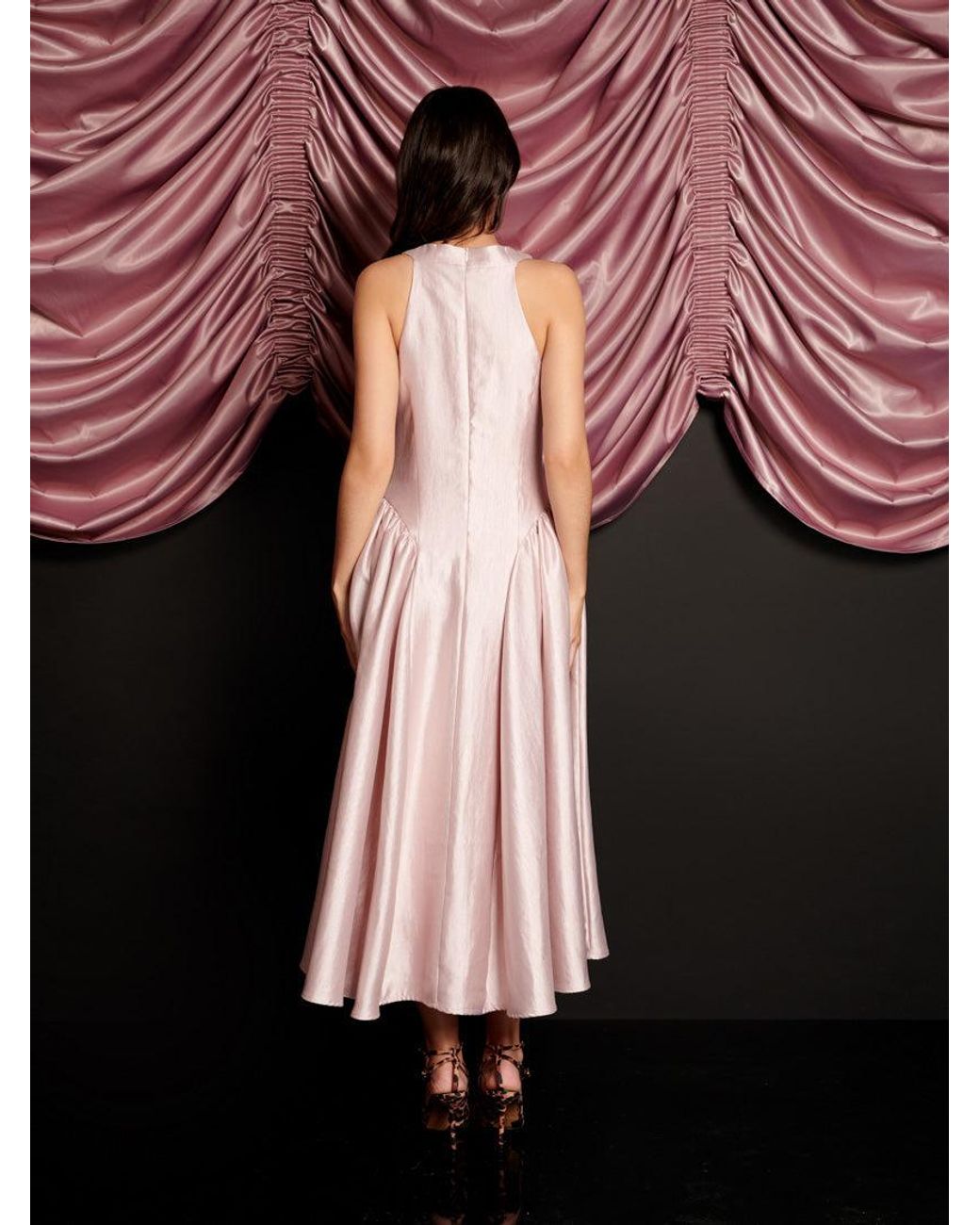 Sister Jane Black Muse Taffeta Midi Dress