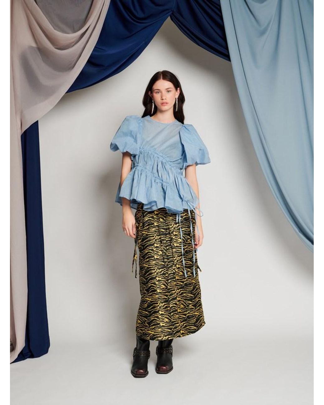 【GHOSPELL】Alice Ruched Top GHOSPELL Alice Ruched Top, Light Blue