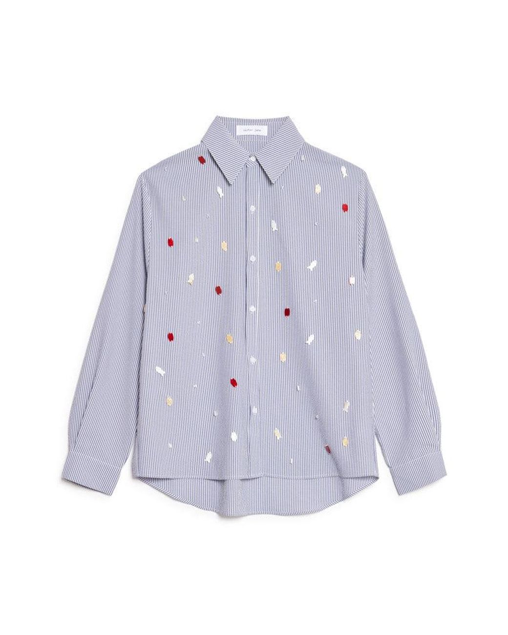 Sister Jane Blue Clio Stripe Embellished Shirt