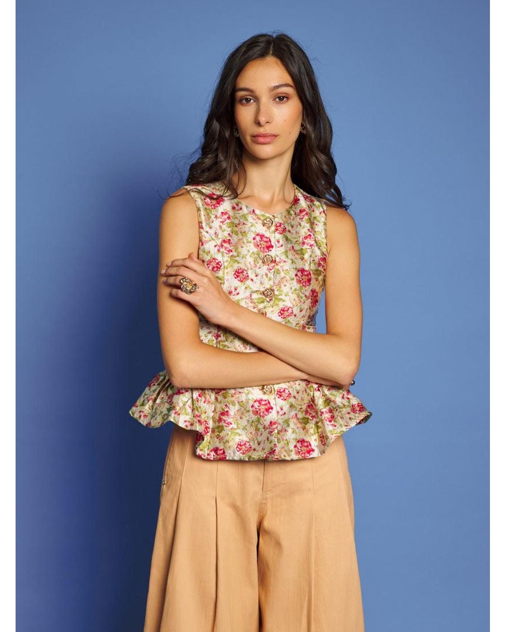 Sister Jane Blue Dream Forest Echo Jacquard Top