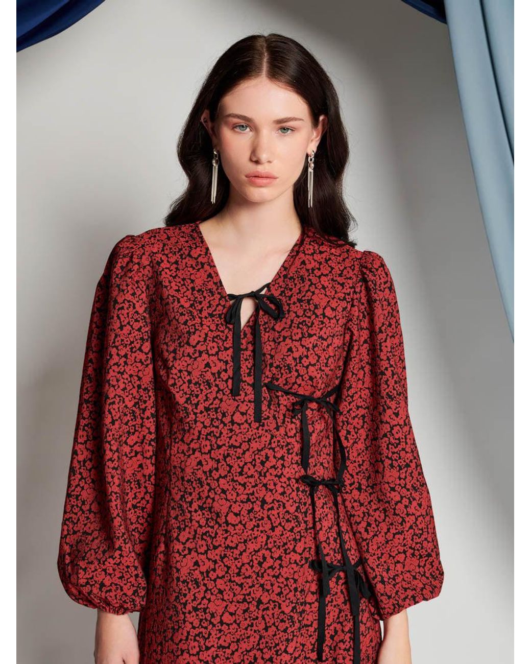 Sister Jane Red Ghospell Davina Wrap Mini Dress