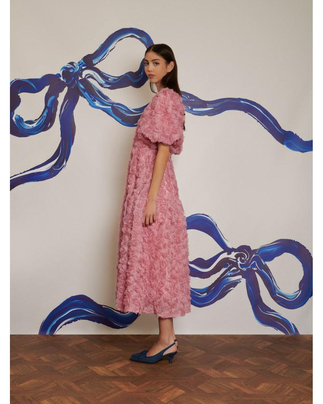 ワンピース sister jane Medallion Rose Tulle Mini Sister Jane Rose Finch Tulle Midi Dress, Pnk