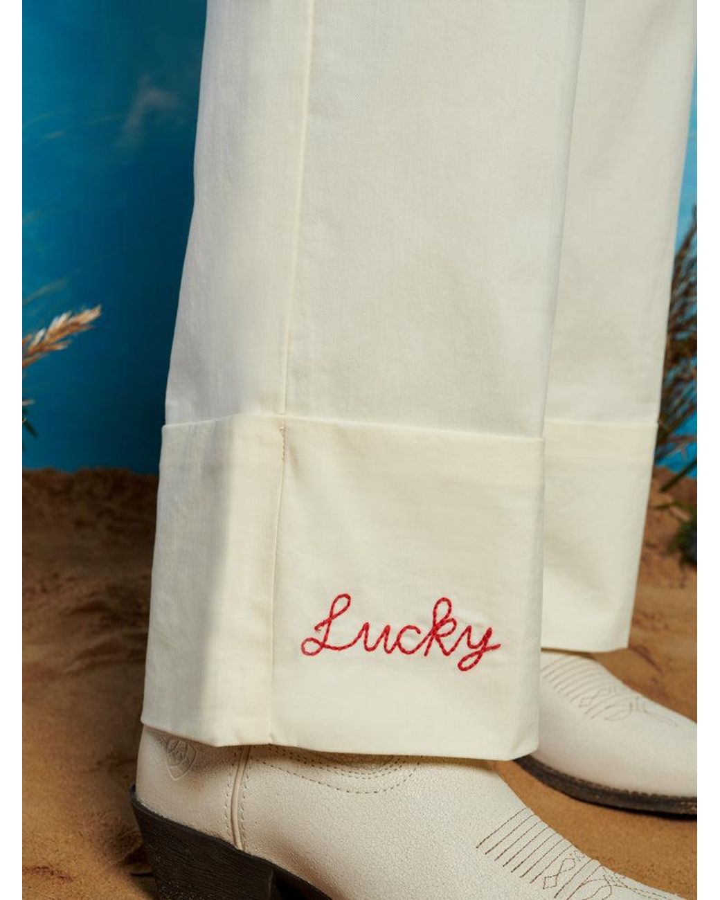 Sister Jane Blue Lucky Embroidered Trousers