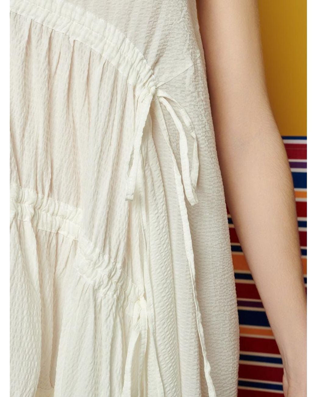 ghospell eleanor ruched midi dress Sister Jane Ghospell Eleanor Ruched Midi Dress in Yellow