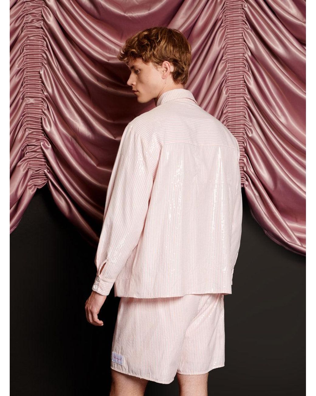 Sister Jane Pink Rowan Sequin Stripe Shirt