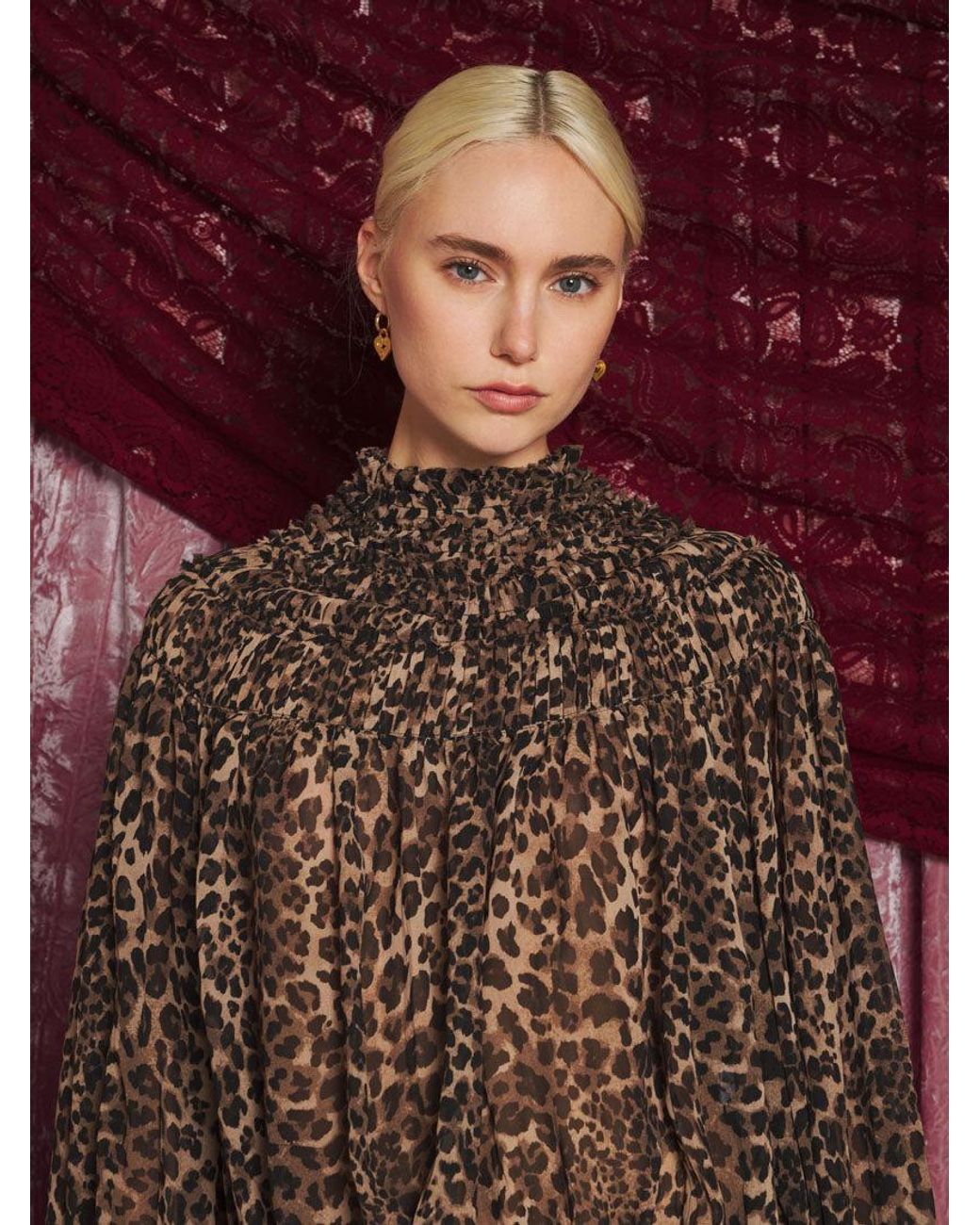 Sister Jane Red Dream Paradox Leopard Ruched Top
