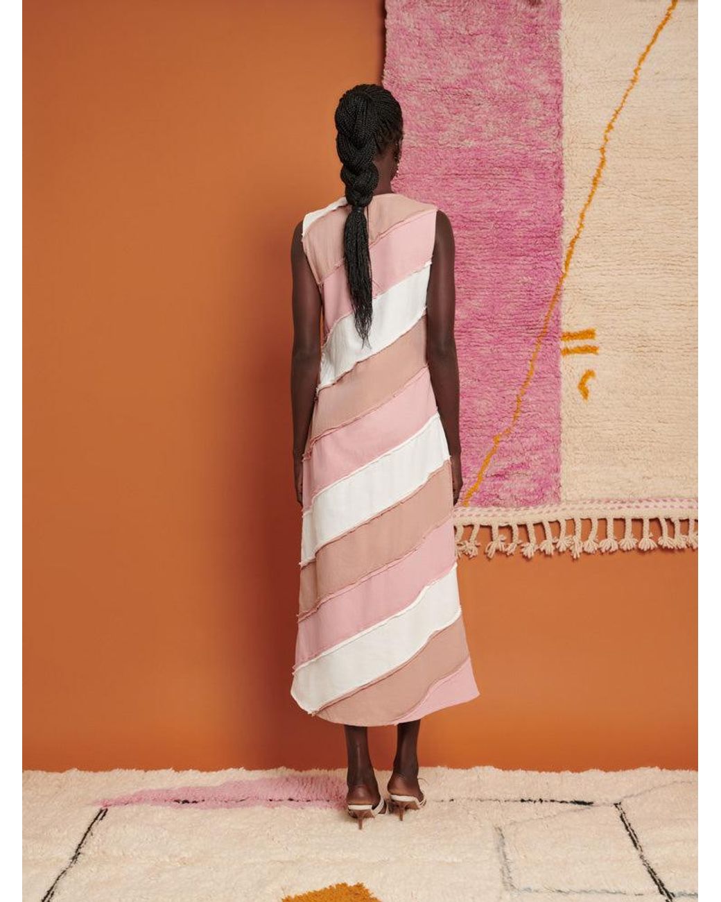 Sister Jane Orange Ghospell Bea Striped Midi Dress