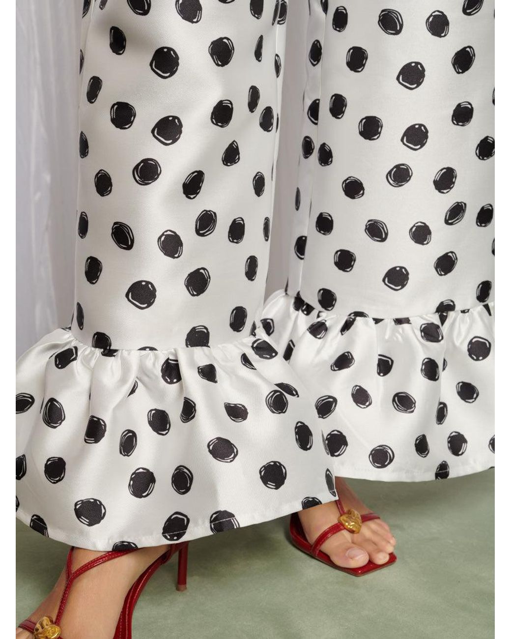 Sister Jane White Spot Wide Leg Trousers
