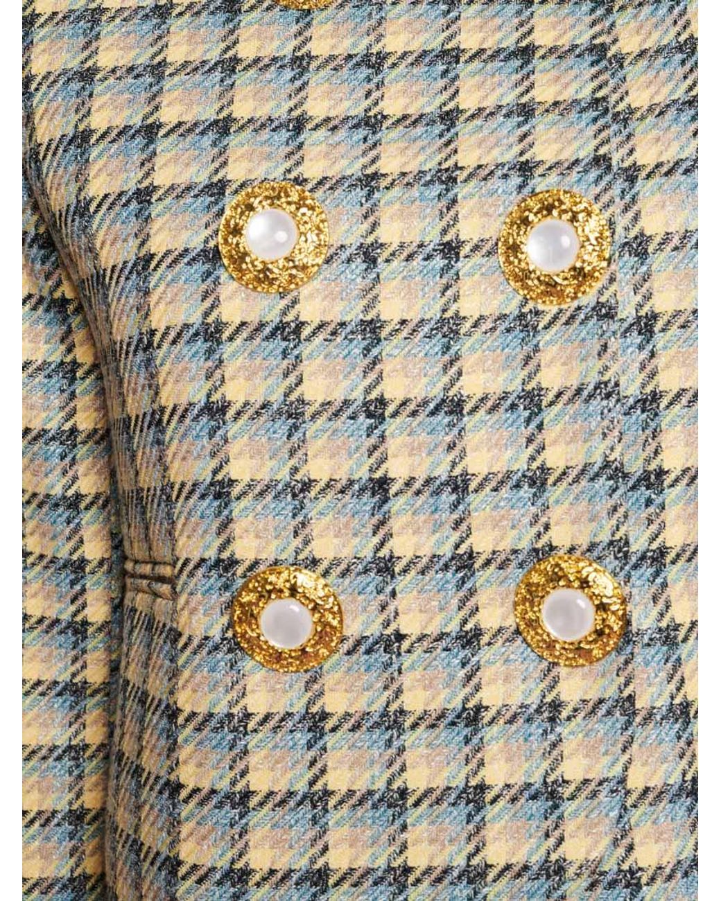 Sister Jane Brown Nook Check Double Breasted Jacket