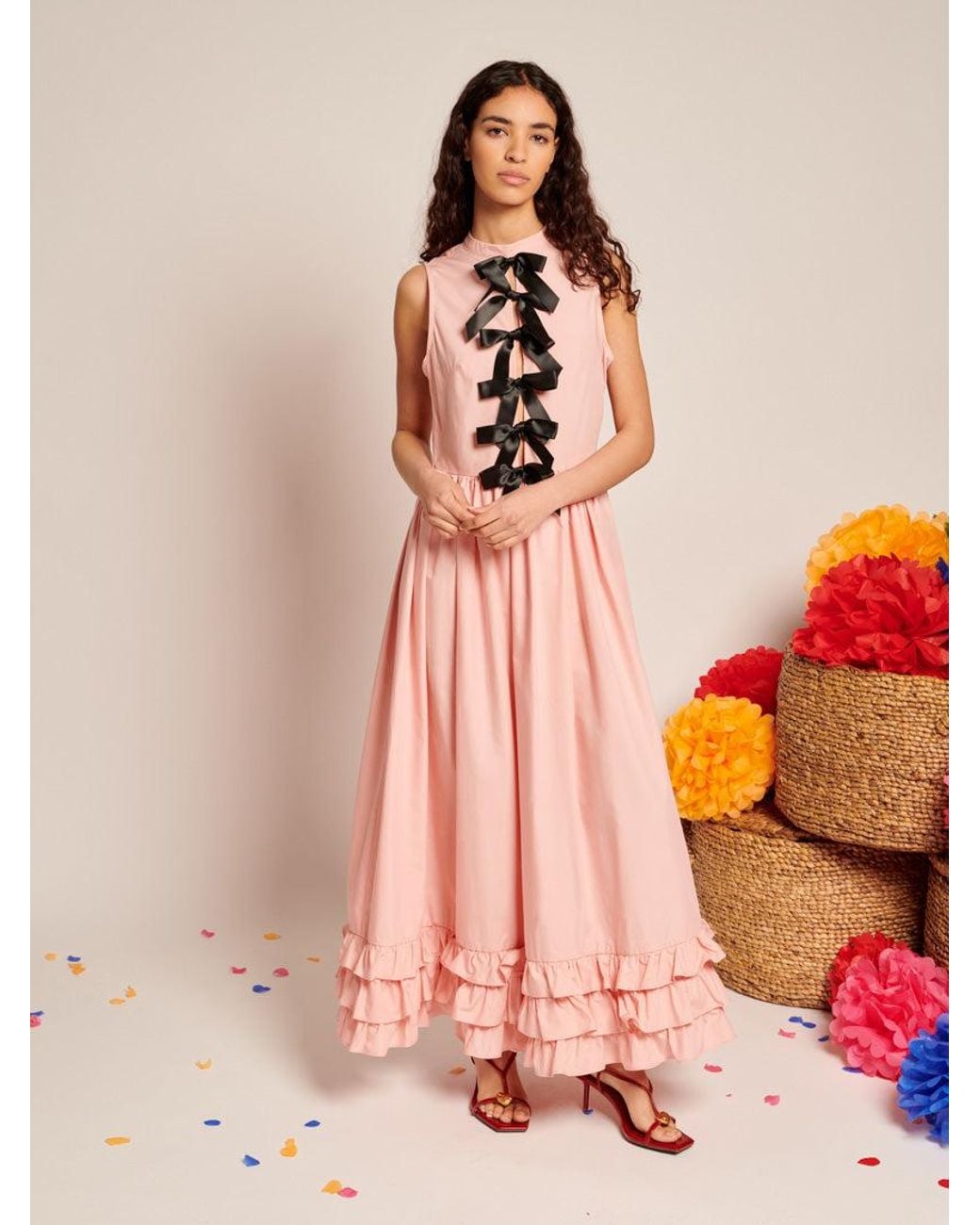 Sister Jane Orange Magnolia Bow Maxi Dress