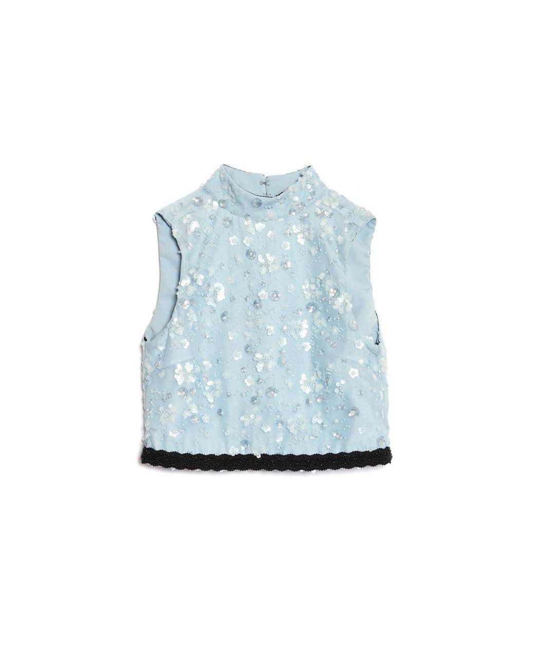 Sister Jane Red Dream Blossom Bead Cropped Top
