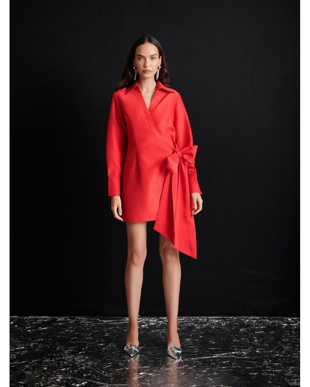 Sister Jane Red Ghospell Otillie Taffeta Mini Dress