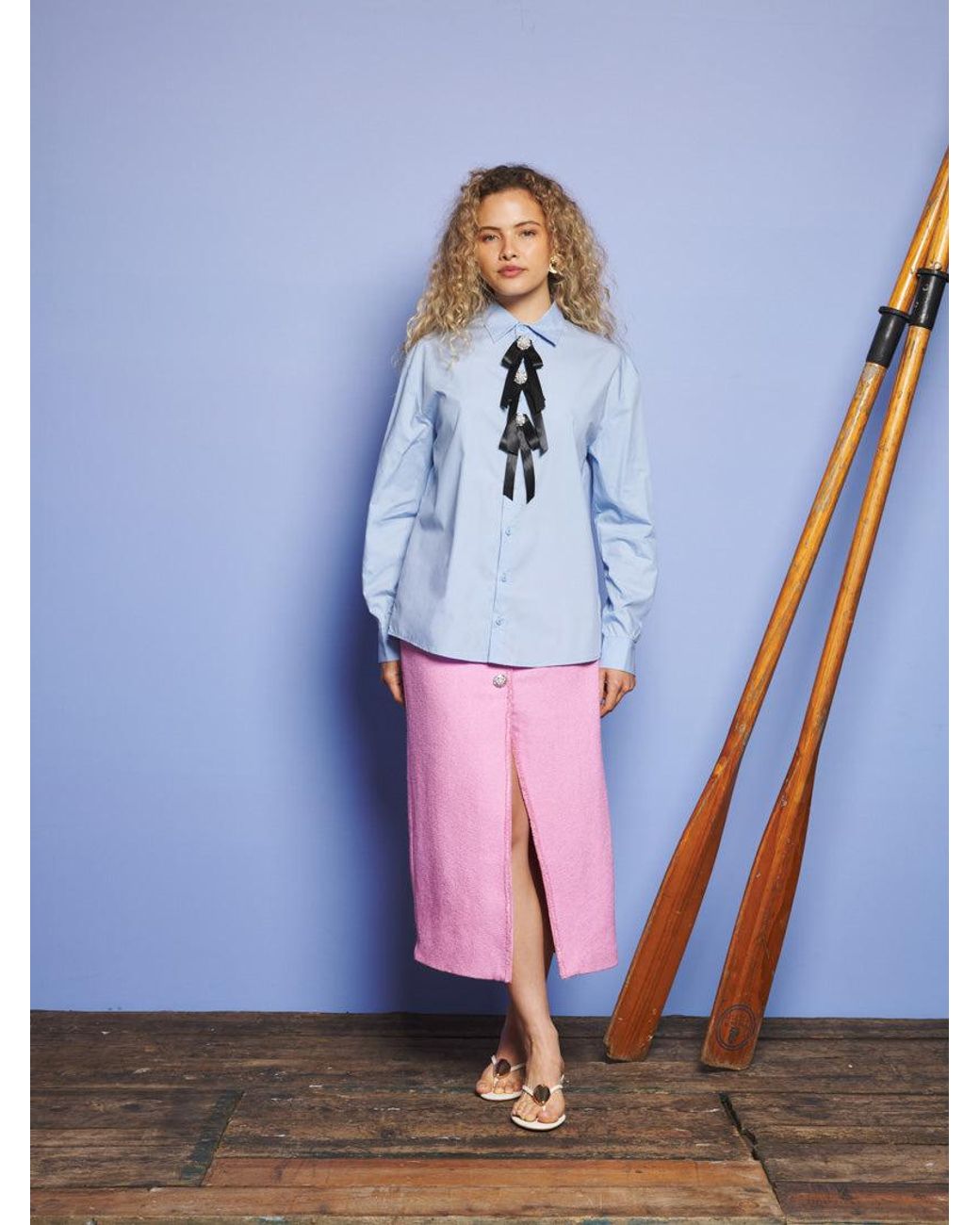 Sister Jane Blue Juniper Bow Shirt
