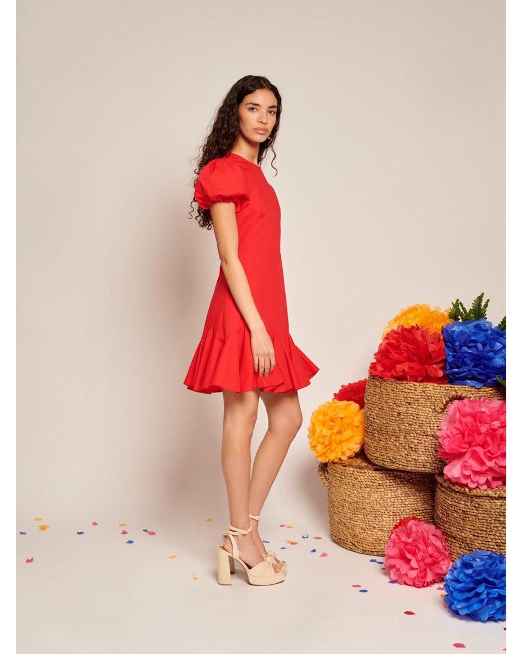 Sister Jane Red Pepper Ruffle Mini Dress