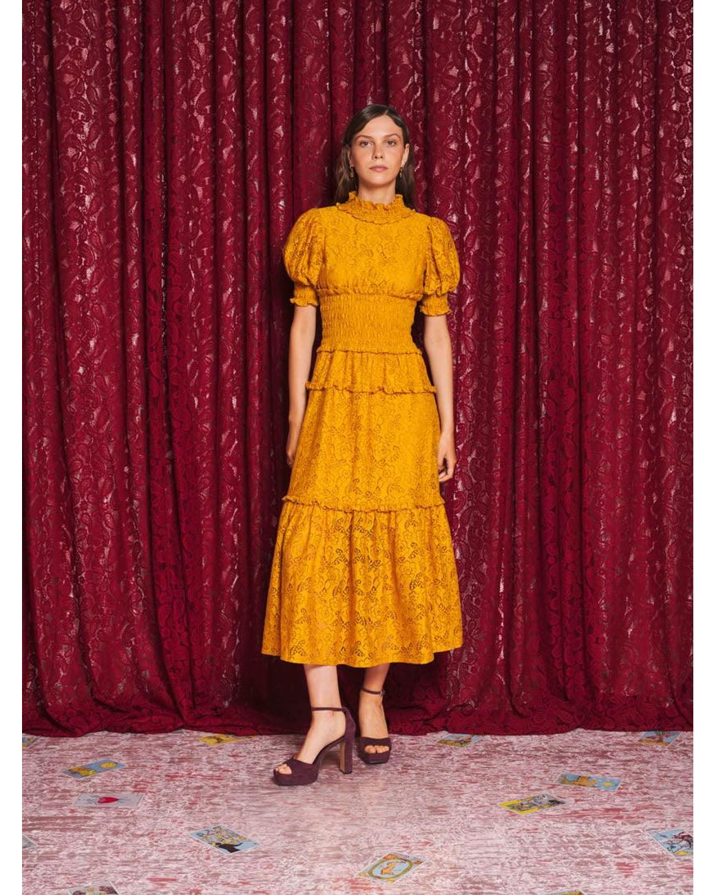 Sister Jane Purple Aura Lace Midi Dress