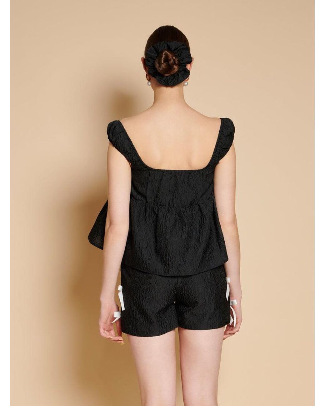 Sister Jane Black Elin Top And Scrunchie