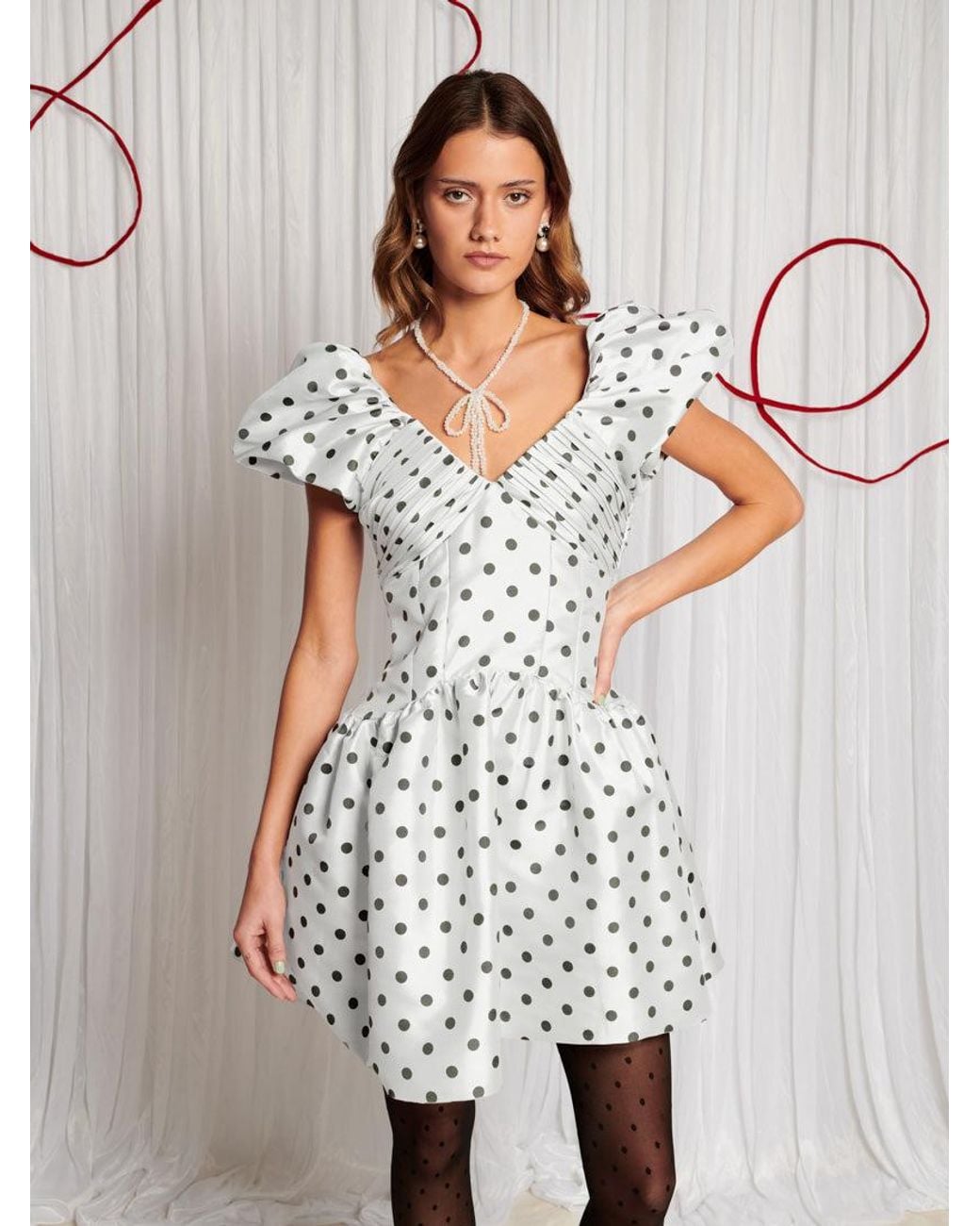 Sister Jane White Dream Raven Spot Mini Dress