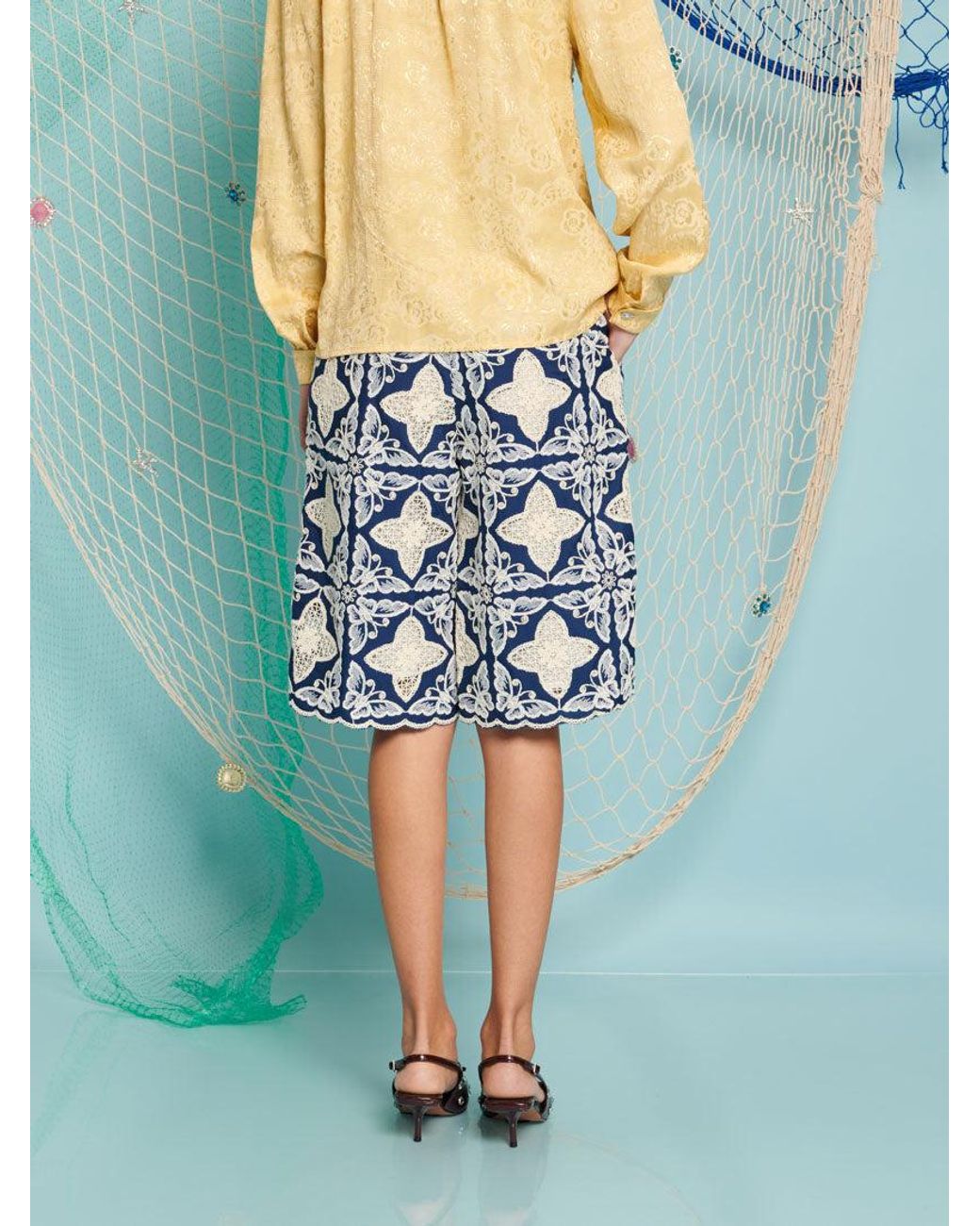 Sister Jane Blue Dream Varuna Embroidered Shorts